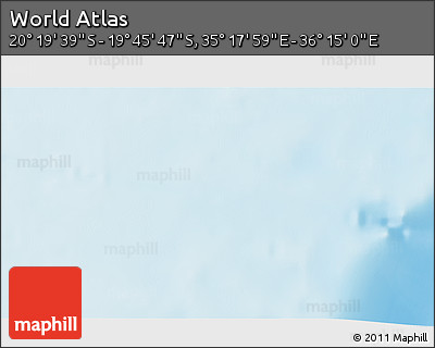 Physical 3D Map of the Area around 20° 2' 43" S, 35° 46' 29" E