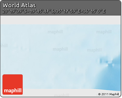 Physical 3D Map of the Area around 20° 2' 43" S, 35° 46' 29" E