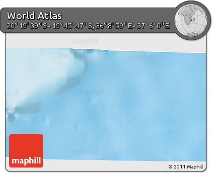 Physical 3D Map of the Area around 20° 2' 43" S, 36° 37' 30" E