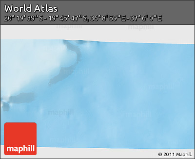 Physical 3D Map of the Area around 20° 2' 43" S, 36° 37' 30" E