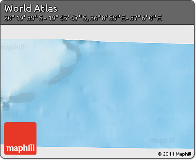 Physical 3D Map of the Area around 20° 2' 43" S, 36° 37' 30" E
