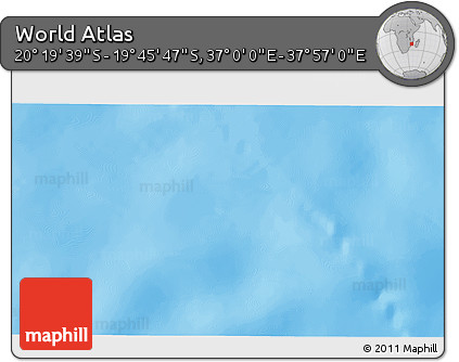Physical 3D Map of the Area around 20° 2' 43" S, 37° 28' 30" E