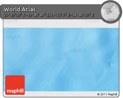 Physical 3D Map of the Area around 20° 2' 43" S, 38° 19' 30" E