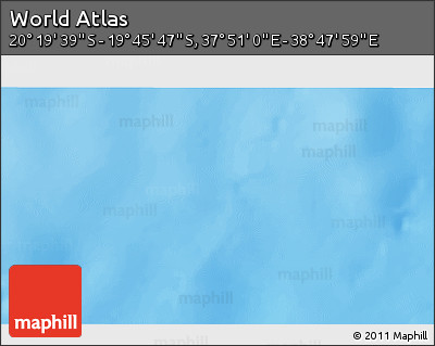 Physical 3D Map of the Area around 20° 2' 43" S, 38° 19' 30" E