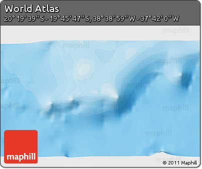 Political 3D Map of the Area around 20° 2' 43" S, 38° 10' 29" W