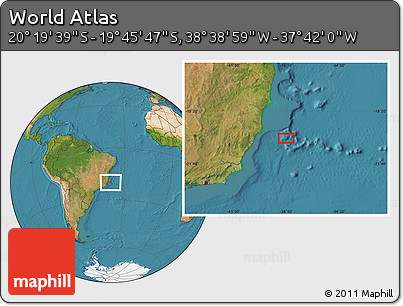 Satellite Location Map of the Area around 20° 2' 43" S, 38° 10' 29" W