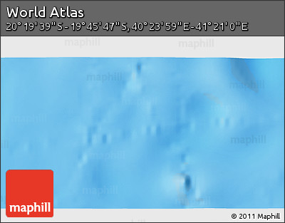 Physical 3D Map of the Area around 20° 2' 43" S, 40° 52' 30" E