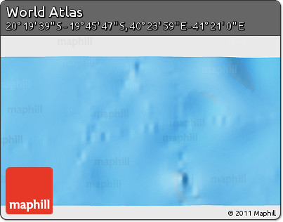 Physical 3D Map of the Area around 20° 2' 43" S, 40° 52' 30" E