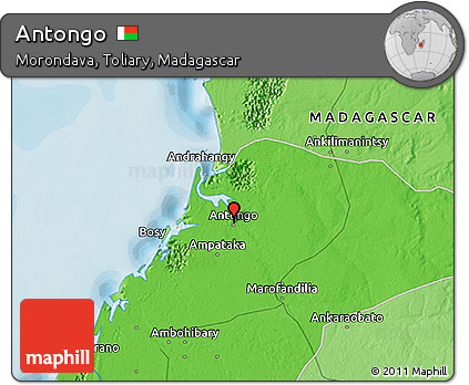 Political 3D Map of Antongo