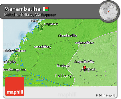 Political 3D Map of Manambaliha