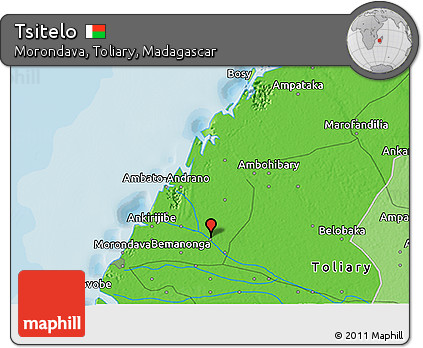 Political 3D Map of Tsitelo