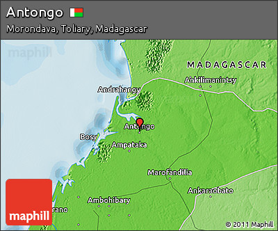 Political 3D Map of Antongo