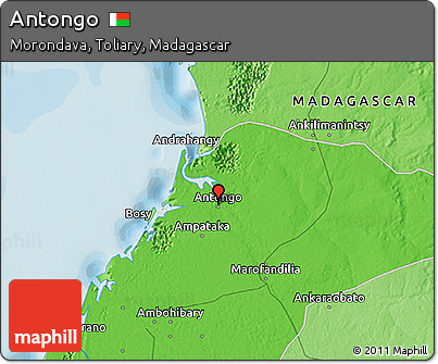 Political 3D Map of Antongo