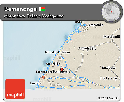 Shaded Relief 3D Map of Bemanonga