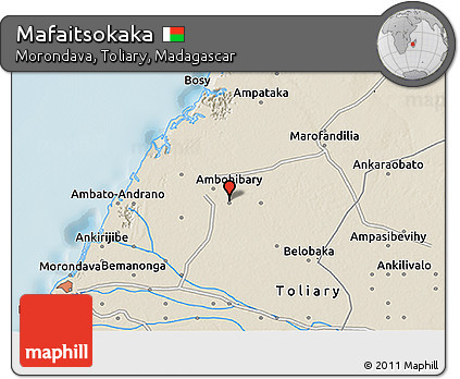Shaded Relief 3D Map of Mafaitsokaka