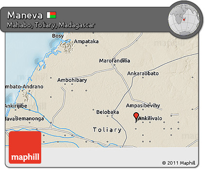 Shaded Relief 3D Map of Maneva