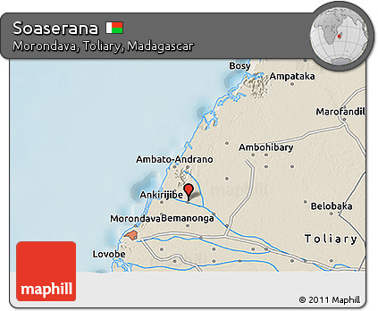 Shaded Relief 3D Map of Soaserana