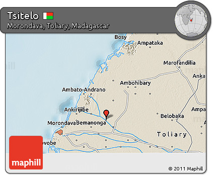 Shaded Relief 3D Map of Tsitelo