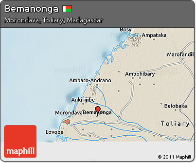 Shaded Relief 3D Map of Bemanonga
