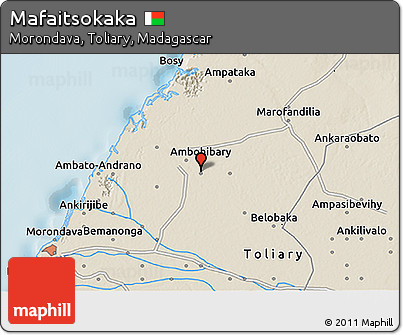 Shaded Relief 3D Map of Mafaitsokaka