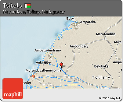 Shaded Relief 3D Map of Tsitelo