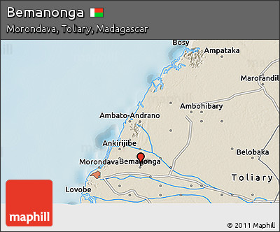 Shaded Relief 3D Map of Bemanonga