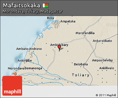Shaded Relief 3D Map of Mafaitsokaka