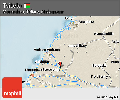 Shaded Relief 3D Map of Tsitelo