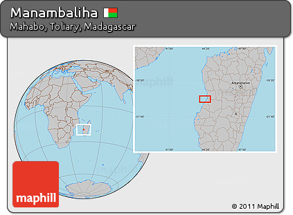 Gray Location Map of Manambaliha