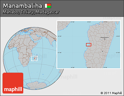 Gray Location Map of Manambaliha