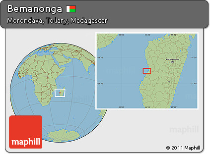 Savanna Style Location Map of Bemanonga