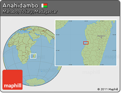 Savanna Style Location Map of Anahidambo