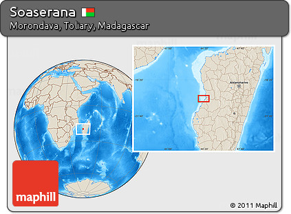 Shaded Relief Location Map of Soaserana