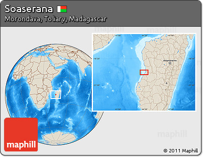 Shaded Relief Location Map of Soaserana