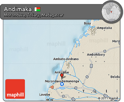 Shaded Relief Map of Andimaka