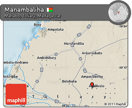 Shaded Relief Map of Manambaliha