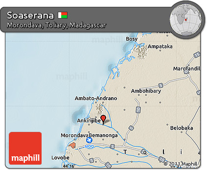 Shaded Relief Map of Soaserana