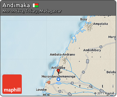 Shaded Relief Map of Andimaka