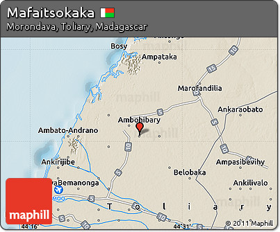 Shaded Relief Map of Mafaitsokaka