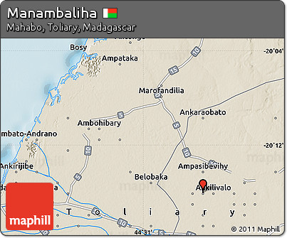 Shaded Relief Map of Manambaliha
