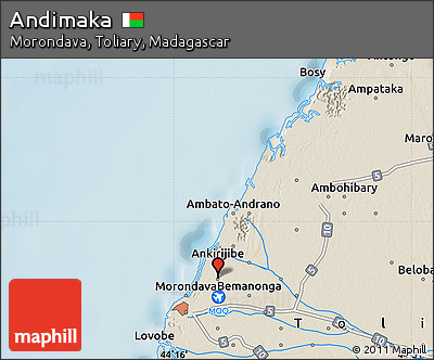 Shaded Relief Map of Andimaka