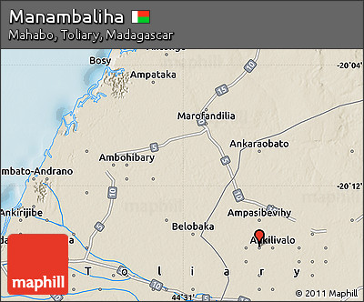 Shaded Relief Map of Manambaliha