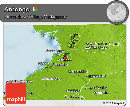 Physical Panoramic Map of Antongo