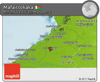 Physical Panoramic Map of Mafaitsokaka