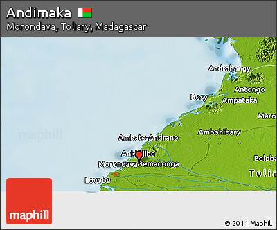 Physical Panoramic Map of Andimaka