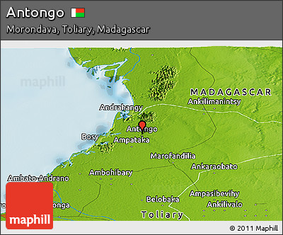 Physical Panoramic Map of Antongo