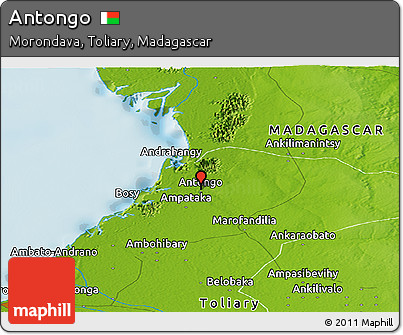 Physical Panoramic Map of Antongo