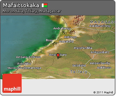 Satellite Panoramic Map of Mafaitsokaka