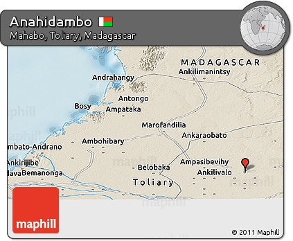 Shaded Relief Panoramic Map of Anahidambo