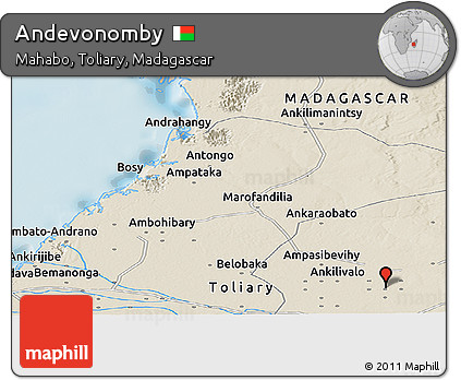 Shaded Relief Panoramic Map of Andevonomby